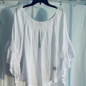 White Women's Peasant Top